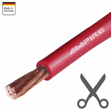 Power cable red 16mm², highest quality copper, by the metre, Made in Germany