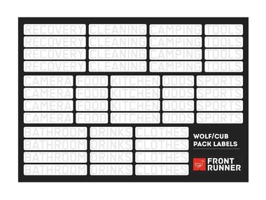Camping étiquette autocollante pour WOLF PACK - VON FRONT RUNNER ou d'autres boîtes en plastique