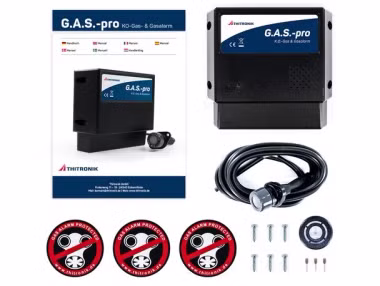 Thitronik G.A.S.-pro Gaswarner zum Festeinbau - Anschluss an die Aufbaubatterie - im Mercedes Marco Polo Zubehör Shop 1sternehotel alles für den Mercedes Marco Polo Gase: Kohlenmonoxid, Butangas, Propangas, K.O.- / Narkosegas