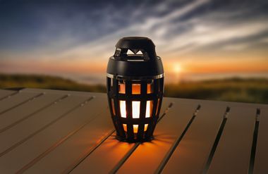 Beautiful camping light with an integrated Bluetooth speaker for wireless music playback